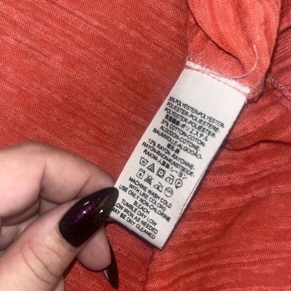 XS We The Free Red Sundance Slouchy T-Shirt Distressed Free People - Picture 7 of 8